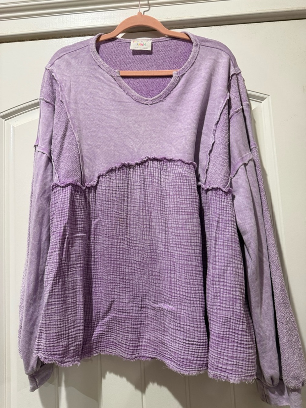 Fantastic Fawn Lavender Two-Texture Pullover